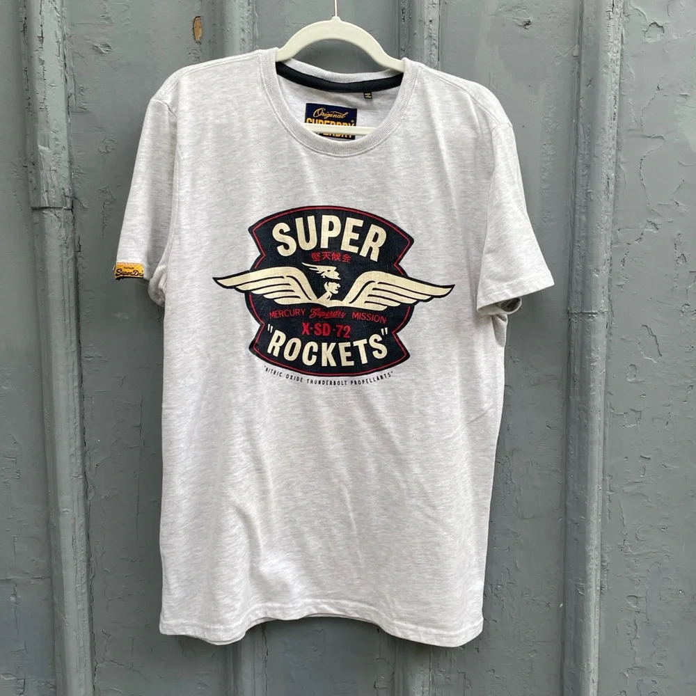 Superdry Heathered Grey  Retro Vintage Tee, size XXL